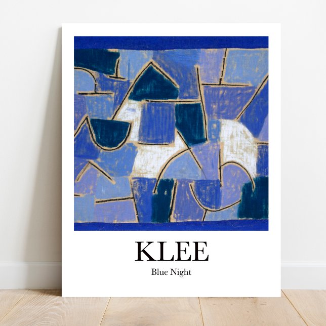 Poster Noite Azul de Paul Klee (Klee's masterpiece "Blue Night" on your wall!  Deep color & modern design.)