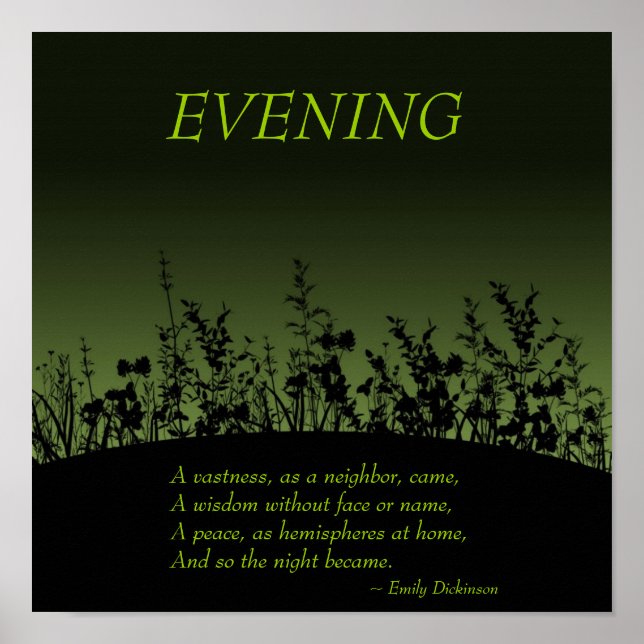 Poster Noite; Cartaz de Emily Dickinson (Frente)