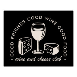 Pôster Noite da festa do vinho e do queijo