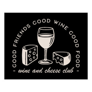 Pôster Noite da festa do vinho e do queijo