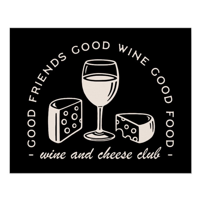 Pôster Noite da festa do vinho e do queijo (Frente)