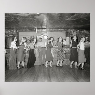 Pôster Noite das meninas para fora, 1938. Foto do vintage