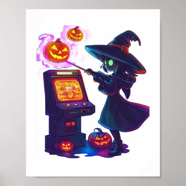 Poster Noite de Arcade da Bruxa (Frente)