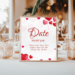 Poster Noite de encontro Sinal de noiva Shower casamento 