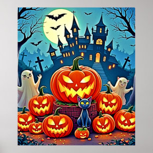 Poster Noite de Halloween: Arte Assustadora Divertida