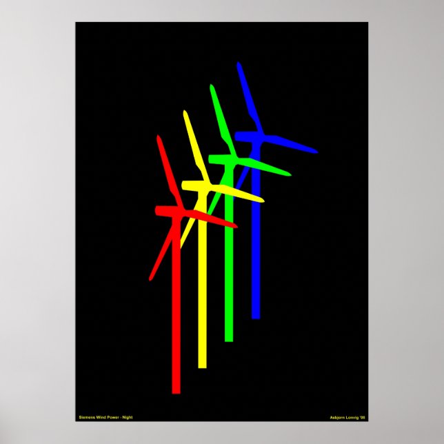 Poster Noite de Moinho de Vento - Siemens Wind Power (Frente)