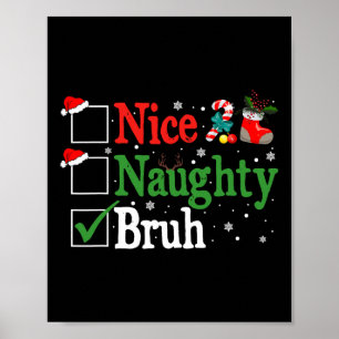 Poster Noite de Natal Bela, Maldita Bruh Engraçado Lista