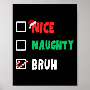Poster Noite de Natal Bela, Maldita Bruh Engraçado Lista 