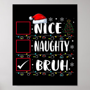 Poster Noite de Natal Bela, Maldita Bruh Engraçado Lista 