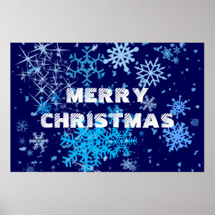 Pôster Noite de Natal em queda de neve