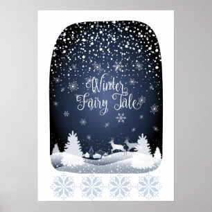 Poster Noite de Natal Fada Tale Fantasy Snowy Forest