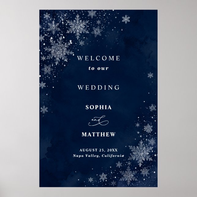 Poster Noite de Neve Casamento Bem-vindo  (Frente)