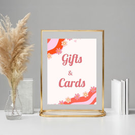 Poster Noite de presente e cartão de margarida de Groovy