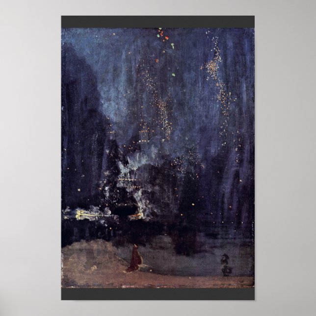 Poster Noite De Preto E Dourado O Foguete Caindo De Jame (Frente)