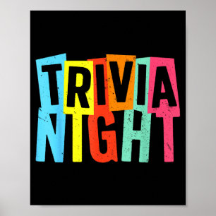 Poster Noite de Trivia Arte Para Homens Mulheres Anfitriã