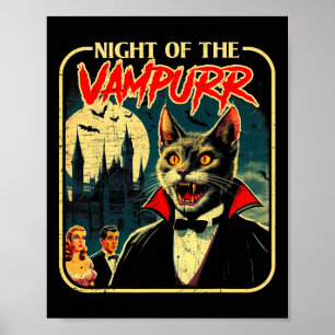 Poster Noite De Vampurr Funny Cat Halloween