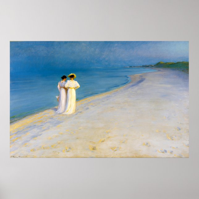 Poster Noite de Verão em Souther Beach (1893) (Frente)