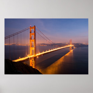 Pôster Noite em golden gate bridge