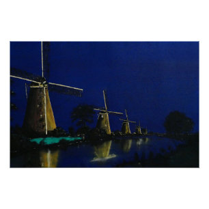 Pôster Noite em Kinderdijk