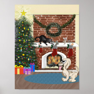 Poster Noite Engraçada Antes Da Ilustração De Gato De 