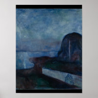 Noite estelar do pintor simbólico Edvard Munch