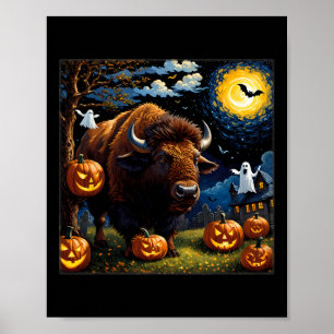 Poster Noite estrelada de Spookeen Halloween Bison