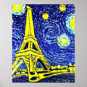 Poster Noite Estrelada Paris França