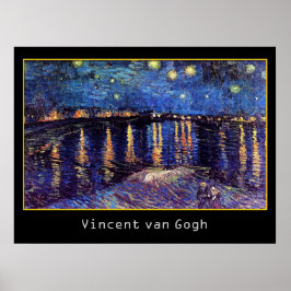 Poster Noite estrelada sobre o Rhone por Van Gogh