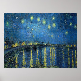 Poster Noite Estrelada sobre o Ródano de Van Gogh