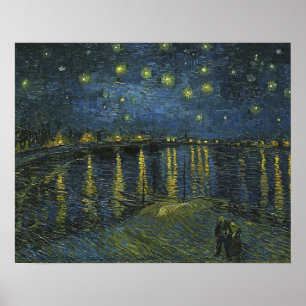 Poster Noite Estrelada sobre o Ródano, Vincent van Gogh