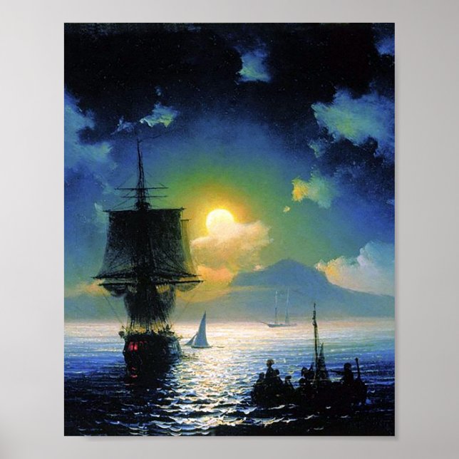Poster Noite iluminada em Capri por Ivan Aivazovsky (Frente)