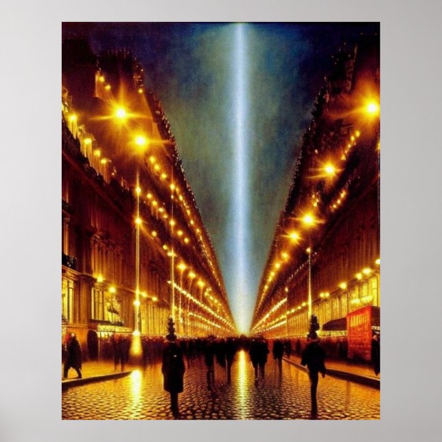 Poster Noite Molhada no estilo Impressionista Moderno de  (Frente)