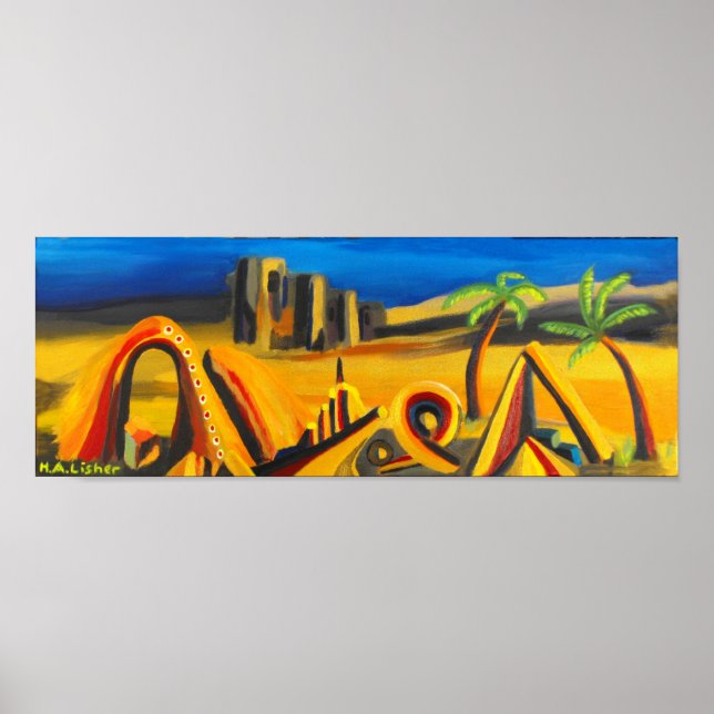 Poster Noite na arte do deserto (Frente)