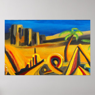 Poster Noite na arte do deserto