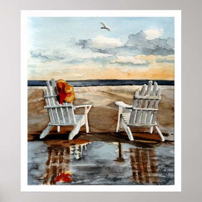 Pôster Noite na praia (Frente)