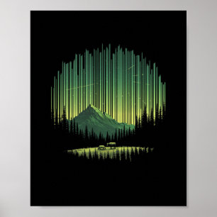 Poster Noite Natureza Vida Selvagem Árvores Verde Externa