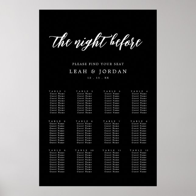 Poster Noite Negra Antes Do Ensaio Do Janto Sentado (Frente)