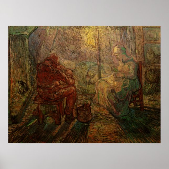 Poster Noite - O Vigia de Vincent van Gogh (Frente)