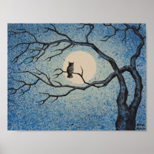 Poster Noite-relógio da coruja