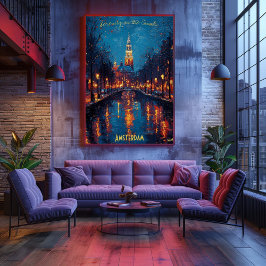 Poster Noites de Amsterdã - Reflexos de Serenidade
