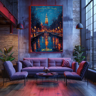 Poster Noites de Amsterdã - Reflexos de Serenidade