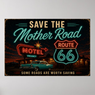 Poster Noites de Motel Neon na Rota 66