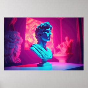 Poster Noites Olímpicas: Vaporwave Ode à mitologia grega