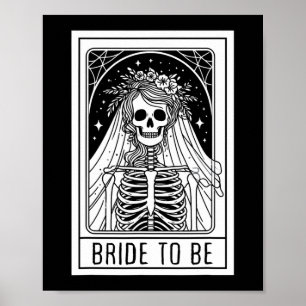 Poster Noiva A Ser Gótica Cartão Tarot De Esqueleto Bache