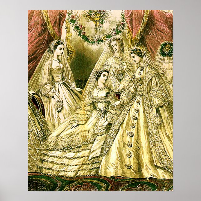 Pôster Noiva Antiga Casamento Vintage (Frente)