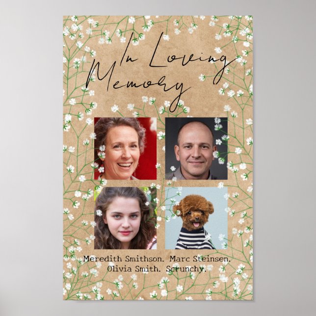 Poster Noiva Boho Rústica Em Memória de Amor Casamento (Frente)
