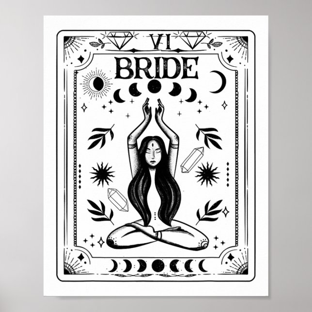 Poster Noiva Bruxa Coven Tarot Celestial Gótico Solteirão (Frente)
