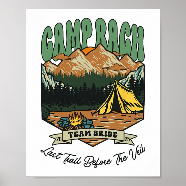 Poster Noiva Da Equipe Camp Bach Camping Bachelorette Es (Frente)
