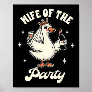 Poster Noiva De Bobo Ganso Mulher Bebendo De Casamento De