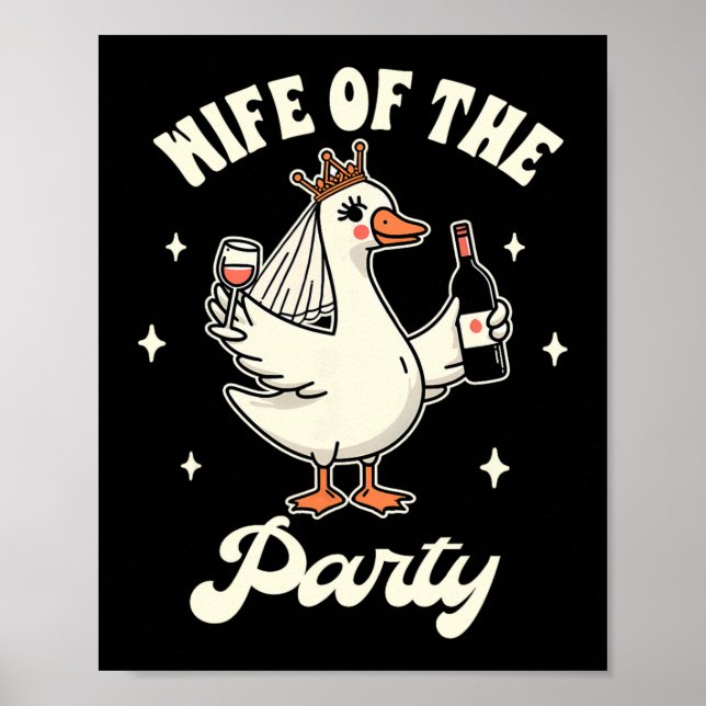 Poster Noiva De Bobo Ganso Mulher Bebendo De Casamento De (Frente)